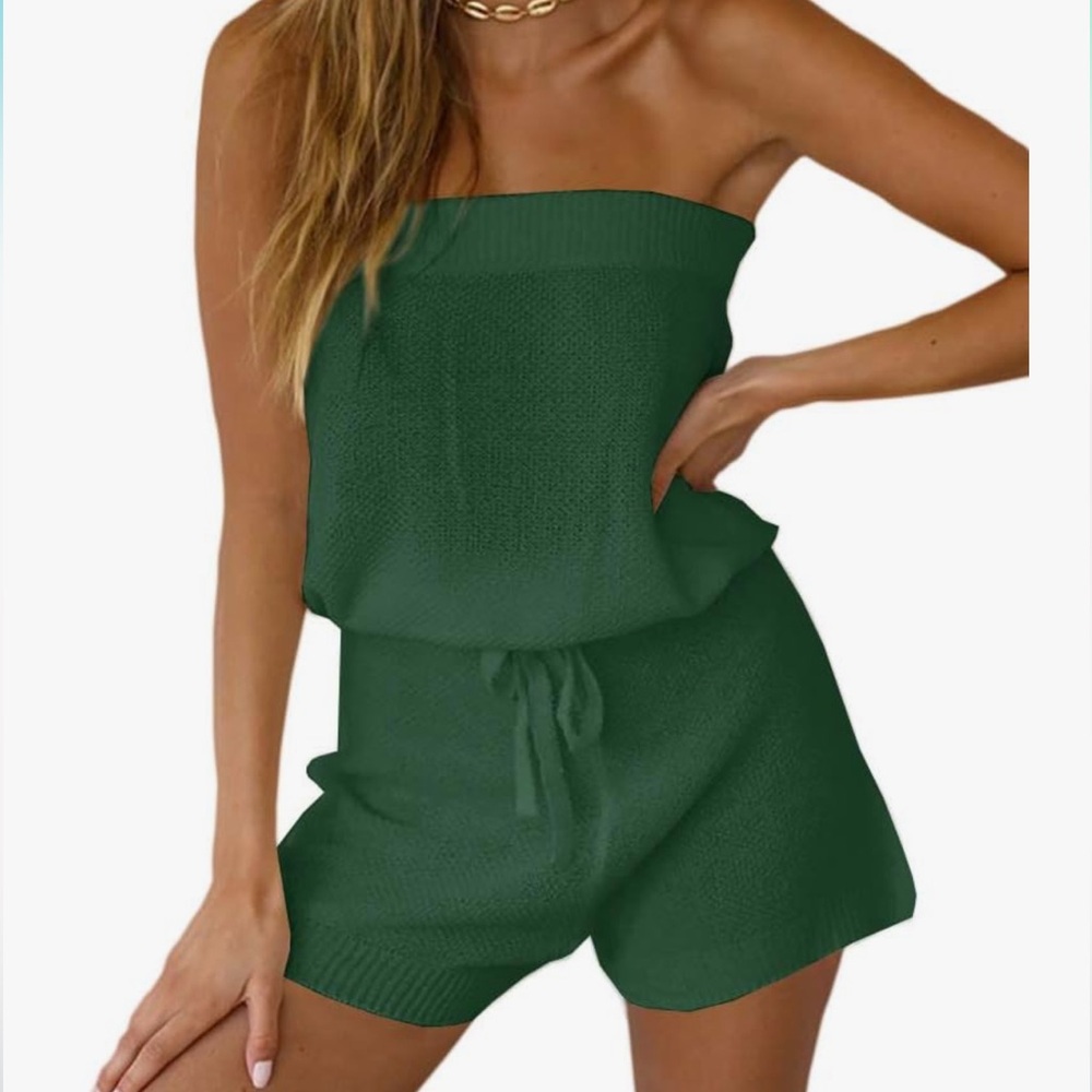 Chang Yun Cream Strapless Romper